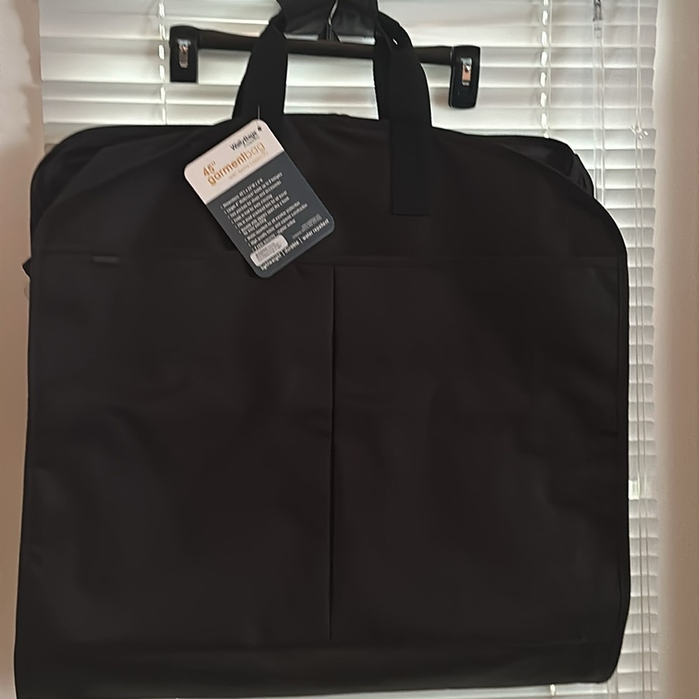 WallyBags 45" Black Premium Lined Travel Garment Bag w/Extra Capacity